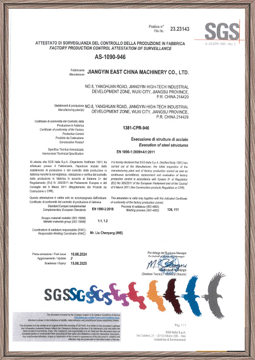 SGS Certificates